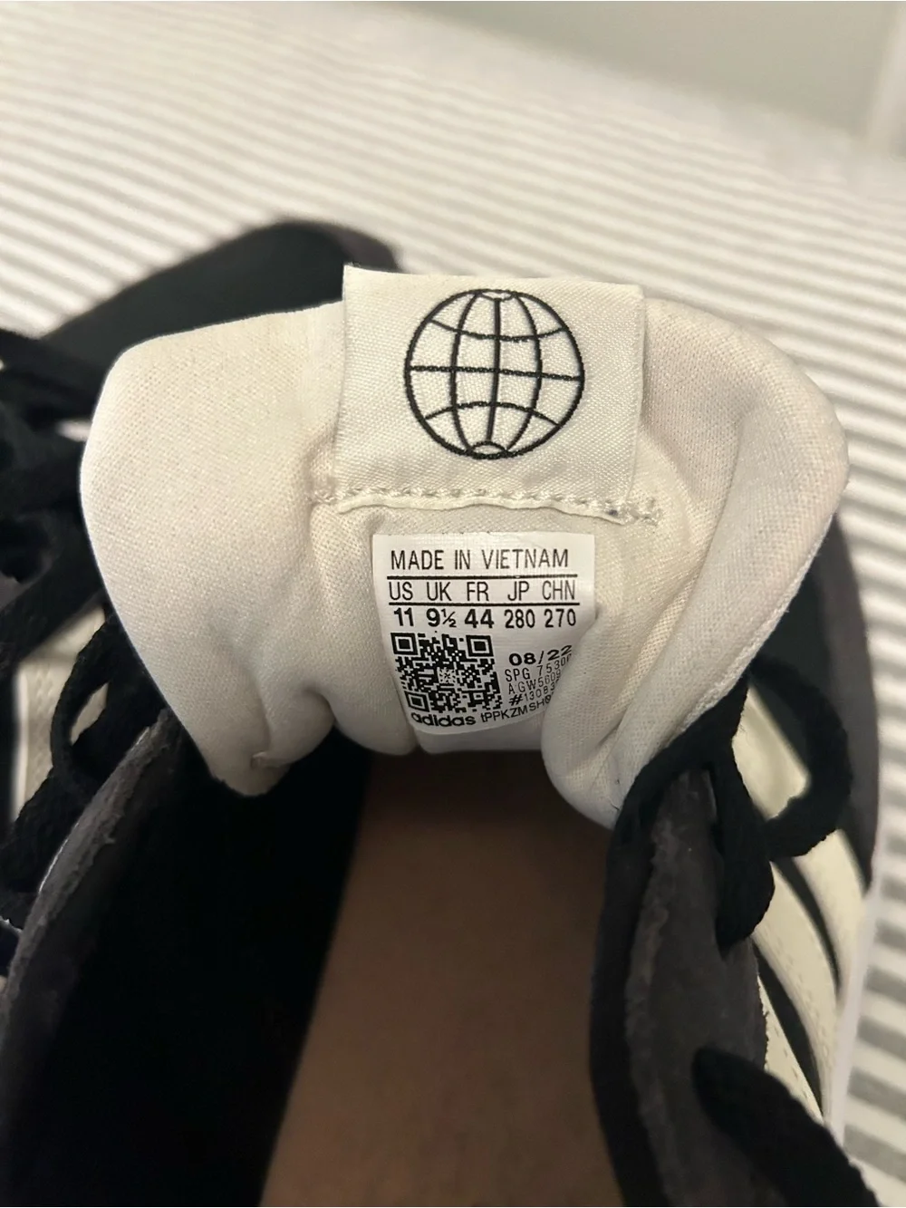 adidas Black Sneakers with Cream Stripes